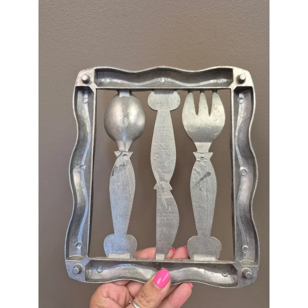 Vintage Set 4 Cast Aluminum Trivets Kitchen Wall Decor MCM Danish Modern Retro